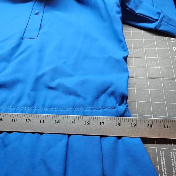 Vintage Handmade Shirt Dress Womens 1X Blue Lagenlook 80s Pleated Midi Retro - Picture 10 of 10